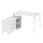 Metal System Style БА.РС-СТС-2.2 Л (Белый/белый) Рабочая станция на А-образном м/к с опорной тумбой левая