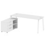 Metal System Style БА.РС-СТС-2.5 Л (Белый/белый) Рабочая станция на А-образном м/к с опорной тумбой левая