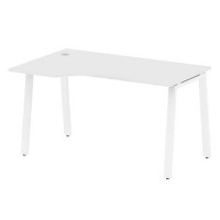 Metal System Style БА.СА-2 Л (Белый/белый) Стол криволинейный левый на А-образном м/к