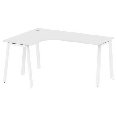 Metal System Style БА.СА-4 Л (Белый/белый) Стол криволинейный левый на А-образном м/к