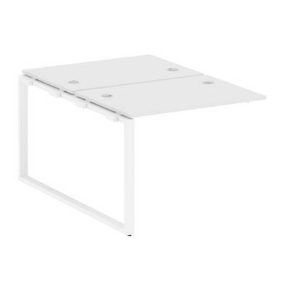 Metal System Style БО.ПРС-СП-2.1 (Белый/белый) Проходной наборный элемент рабочей станции на О-образном м/к (проходная опора Б.ОСП-147, две столешницы, два комплекта траверс)