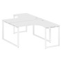 Metal System Style БО.РАС-СА-2.3 (Белый/белый) Рабочая станция криволинейная на О-образном м/к