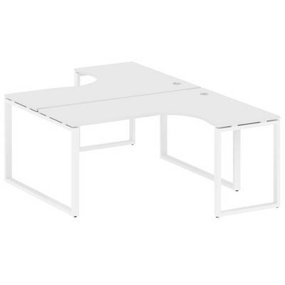 Metal System Style БО.РАС-СА-2.4 (Белый/белый) Рабочая станция криволинейная на О-образном м/к