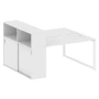 БО.РС-СШК-2.3 Рабочая станция с опорным шкафом-купе на О-образном м/к, правая, белый, белый