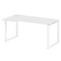 Metal System Style БО.СА-1 Л (Белый/белый) Стол криволинейный левый на О-образном м/к