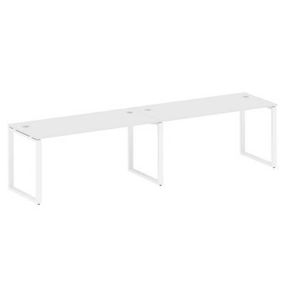 Metal System Style БО.СМ-2.4 (Белый/белый) Рабочая станция на 2 раб.места на О-образном м/к