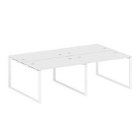 Metal System Style БО.СМ-4.2 (Белый/белый) Рабочая станция на 4 раб.места на О-образном м/к