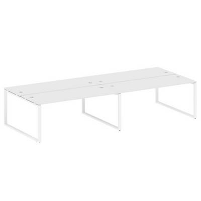 Metal System Style БО.СМ-4.5 (Белый/белый) Рабочая станция на 4 раб.места на О-образном м/к