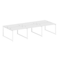 Metal System Style БО.СМ-6.2 (Белый/белый) Рабочая станция на 6 раб.мест на О-образном м/к