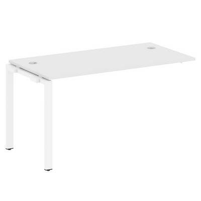 Metal System Style БП.ПРС-СП-1.3 (Белый/белый) Проходной наборный элемент рабочей станции на П-образном м/к (проходная опора Б.ОСП-72, столешница, комплект траверс)