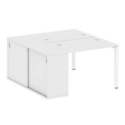 Metal System Style БП.РС-СШК-1.1 (Белый/белый) Рабочая станция на П-образном м/к с опорным шкафом-купе