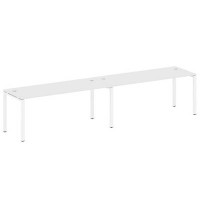Metal System Style БП.СМ-2.5 (Белый/белый) Рабочая станция на 2 раб.места на П-образном м/к