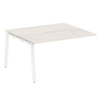 Metal System Style БА.ППРГ-3 (Дуб Наварра/белый) Проходной наборный элемент переговорного стола на А-образном м/к (проходная опора Б.ОСП-123, столешница, два комплекта траверс)