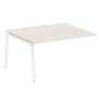 Metal System Style БА.ППРГ-3 (Дуб Наварра/белый) Проходной наборный элемент переговорного стола на А-образном м/к (проходная опора Б.ОСП-123, столешница, два комплекта траверс)