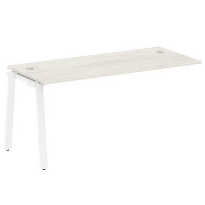 Metal System Style БА.ПРС-СП-1.4 (Дуб Наварра/белый) Проходной наборный элемент рабочей станции на А-образном м/к (проходная опора Б.ОСП-72, столешница, комплект траверс)