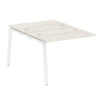 Metal System Style БА.ПРС-СП-2.1 (Дуб Наварра/белый) Проходной наборный элемент рабочей станции на А-образном м/к (проходная опора Б.ОСП-147, две столешницы, два комплекта траверс)