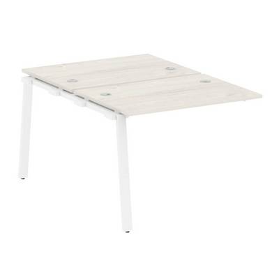 Metal System Style БА.ПРС-СП-2.1 (Дуб Наварра/белый) Проходной наборный элемент рабочей станции на А-образном м/к (проходная опора Б.ОСП-147, две столешницы, два комплекта траверс)