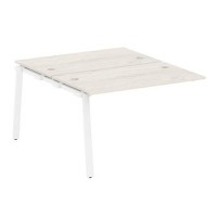 Metal System Style БА.ПРС-СП-2.2 (Дуб Наварра/белый) Проходной наборный элемент рабочей станции на А-образном м/к (проходная опора Б.ОСП-147, две столешницы, два комплекта траверс)