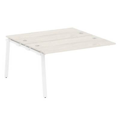 Metal System Style БА.ПРС-СП-2.3 (Дуб Наварра/белый) Проходной наборный элемент рабочей станции на А-образном м/к (проходная опора Б.ОСП-147, две столешницы, два комплекта траверс)