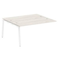 Metal System Style БА.ПРС-СП-2.4 (Дуб Наварра/белый) Проходной наборный элемент рабочей станции на А-образном м/к (проходная опора Б.ОСП-147, две столешницы, два комплекта траверс)