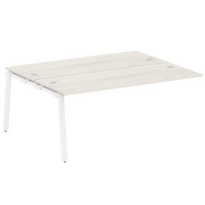 Metal System Style БА.ПРС-СП-2.5 (Дуб Наварра/белый) Проходной наборный элемент рабочей станции на А-образном м/к (проходная опора Б.ОСП-147, две столешницы, два комплекта траверс)