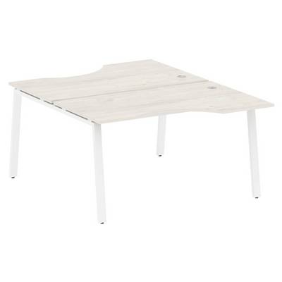 Metal System Style БА.РАС-СА-2.2 (Дуб Наварра/белый) Рабочая станция криволинейная на А-образном м/к