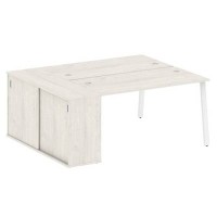 Metal System Style БА.РС-СШК-1.3 (Дуб Наварра/белый) Рабочая станция на А-образном м/к с опорным шкафом-купе