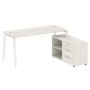 Metal System Style БА.РС-СТС-2.4 Пр (Дуб Наварра/белый) Рабочая станция на А-образном м/к с опорной тумбой правая