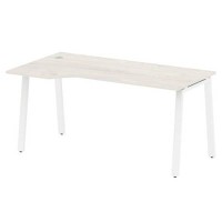 Metal System Style БА.СА-1 Л (Дуб Наварра/белый) Стол криволинейный левый на А-образном м/к