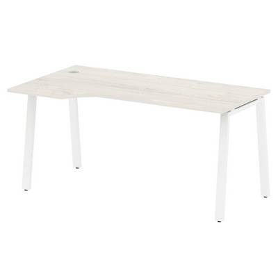 Metal System Style БА.СА-1 Л (Дуб Наварра/белый) Стол криволинейный левый на А-образном м/к