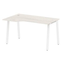 Metal System Style БА.СА-2 Л (Дуб Наварра/белый) Стол криволинейный левый на А-образном м/к