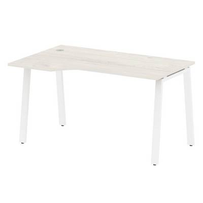 Metal System Style БА.СА-2 Л (Дуб Наварра/белый) Стол криволинейный левый на А-образном м/к