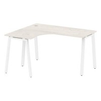 Metal System Style БА.СА-3 Л (Дуб Наварра/белый) Стол криволинейный левый на А-образном м/к