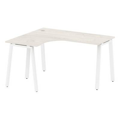 Metal System Style БА.СА-3 Л (Дуб Наварра/белый) Стол криволинейный левый на А-образном м/к