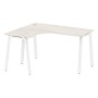 Metal System Style БА.СА-3 Л (Дуб Наварра/белый) Стол криволинейный левый на А-образном м/к