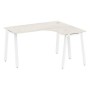 Metal System Style БА.СА-3 Пр (Дуб Наварра/белый) Стол криволинейный правый на А-образном м/к