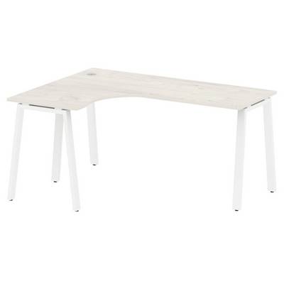 Metal System Style БА.СА-4 Л (Дуб Наварра/белый) Стол криволинейный левый на А-образном м/к