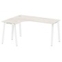 Metal System Style БА.СА-4 Л (Дуб Наварра/белый) Стол криволинейный левый на А-образном м/к