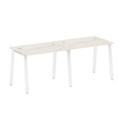 Metal System Style БА.СМ-2.1 (Дуб Наварра/белый) Рабочая станция на 2 раб.места на А-образном м/к