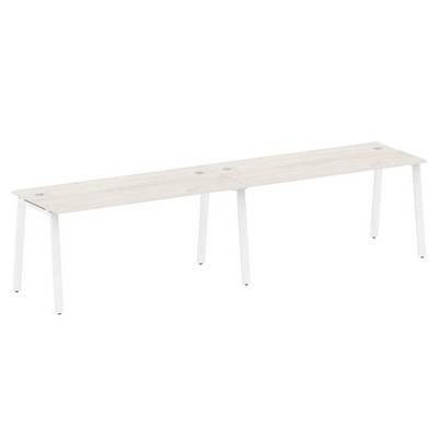 Metal System Style БА.СМ-2.4 (Дуб Наварра/белый) Рабочая станция на 2 раб.места на А-образном м/к