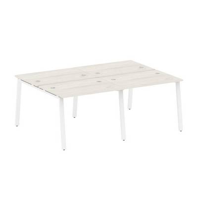 Metal System Style БА.СМ-4.1 (Дуб Наварра/белый) Рабочая станция на 4 раб.места на А-образном м/к