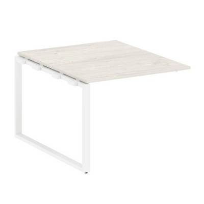 Metal System Style БО.ППРГ-1 (Дуб Наварра/белый) Проходной наборный элемент переговорного стола на О-образном м/к (проходная опора Б.ОСП-123, столешница, два комплекта траверс)