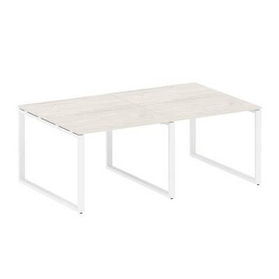 Metal System Style БО.ПРГ-2.1 (Дуб Наварра/белый) Переговорный стол (2 столешницы) на О-образном м/к