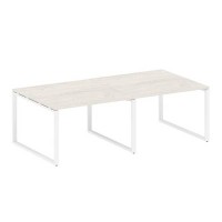 Metal System Style БО.ПРГ-2.2 (Дуб Наварра/белый) Переговорный стол (2 столешницы) на О-образном м/к