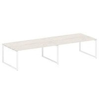 Metal System Style БО.ПРГ-2.5 (Дуб Наварра/белый) Переговорный стол (2 столешницы) на О-образном м/к
