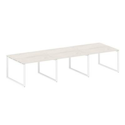 Metal System Style БО.ПРГ-3.2 (Дуб Наварра/белый) Переговорный стол (3 столешницы) на О-образном м/к