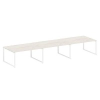 Metal System Style БО.ПРГ-3.4 (Дуб Наварра/белый) Переговорный стол (3 столешницы) на О-образном м/к