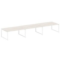 Metal System Style БО.ПРГ-3.5 (Дуб Наварра/белый) Переговорный стол (3 столешницы) на О-образном м/к