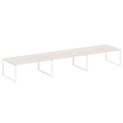 Metal System Style БО.ПРГ-3.5 (Дуб Наварра/белый) Переговорный стол (3 столешницы) на О-образном м/к