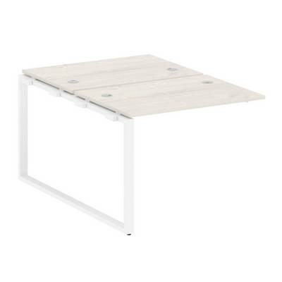 Metal System Style БО.ПРС-СП-2.1 (Дуб Наварра/белый) Проходной наборный элемент рабочей станции на О-образном м/к (проходная опора Б.ОСП-147, две столешницы, два комплекта траверс)